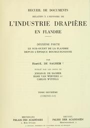 Cover of: Recueil de documents relatifs à l'histoire de l'industrie drapière en Flandre, publiés par Georges Espinas et Henri Pirenne.
