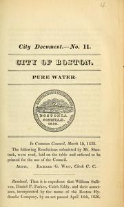Cover of: Pure water by Boston City Council