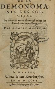 Cover of: De la démonomanie des sorciers