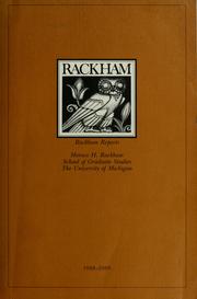 Cover of: Rackham reports by [edited by Homer C. Rose, Jr.].