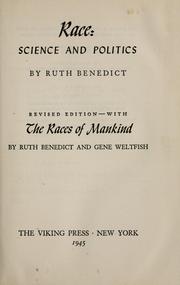 Cover of: Race: science and politics by Ruth Benedict