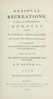 Cover of: Rational recreations by W. Hooper
