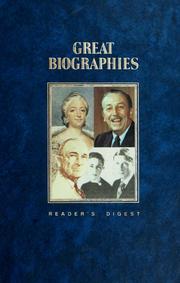 Cover of: Reader's digest great biographies by selected and condensed by the editors of Reader's digest.