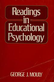 Cover of: Readings in educational psychology by George J. Mouly