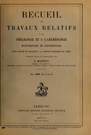 Cover of: Recueil de travaux relatifs à la philologie et à l'archéologie égyptiennes et assyriennes