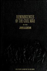 Cover of: Reminiscences of the Civil War by John Brown Gordon