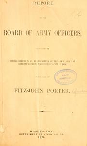 Cover of: Report of the Board of army officers