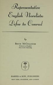 Cover of: Representative English novelists: Defoe to Conrad