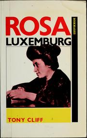 Cover of: Rosa Luxemburg by Tony Cliff