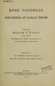 Cover of: Rosg Gaidhlig: specimens of Gaelic prose