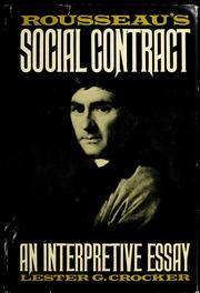 Cover of: Rousseau's Social contract by Lester G. Crocker