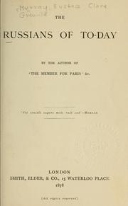 Cover of: The Russians of to-day