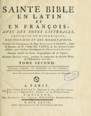 Cover of: Sainte Bible en latin et en françois by Augustin Calmet