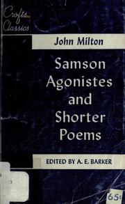 Cover of: Samson Agonistes and shorter poems by John Milton