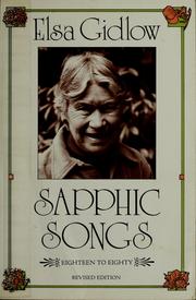 Cover of: Sapphic songs