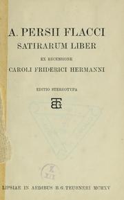 Cover of: Satirarum liber by Aulus Persius Flaccus