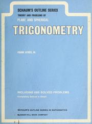 Cover of: Schaum's outline of theory and problems of plane and spherical trigonometry