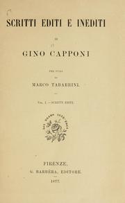 Cover of: Scritti editi e inediti di Gino Capponi