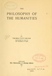 Cover of: The philosophy of the humanities