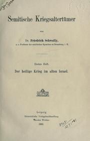 Cover of: Semitische Kriegsaltertümer.