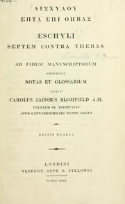 Cover of: Septem contra Thebas by Aeschylus