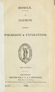 Cover of: A sermon against whoredom and uncleanness