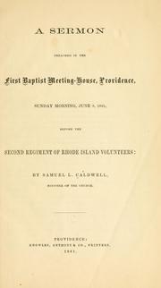 Cover of: A sermon preached in the First Baptist meeting-house