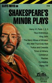 Cover of: Shakespeare's minor plays by [editor, Gary Carey ; consulting editor, James L. Roberts].