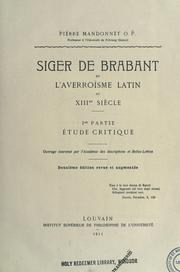 Cover of: Siger de Brabant et l'averroisme latin au XIIIe siècle