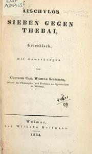 Cover of: Sieben gegen Thebai by Aeschylus