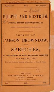 Cover of: Sketch of Parson Brownlow