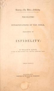 Cover of: Slavery --- The Bible --- Infidelity.
