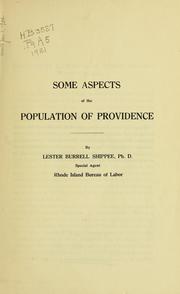 Cover of: Some aspects of the population of Providence