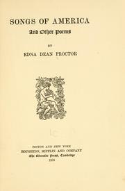Cover of: Songs of America, and other poems