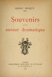 Cover of: Souvenirs d'un auteur dramatique.