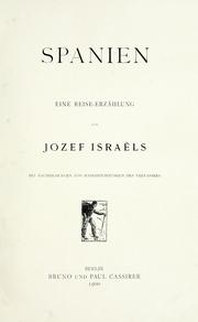 Cover of: Spanien, eine Reise-Erzählung. by Jozef Israëls
