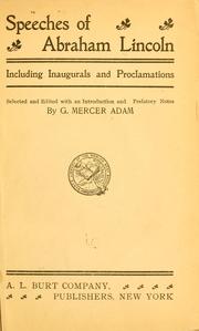 Cover of: Speeches of Abraham Lincoln by Abraham Lincoln