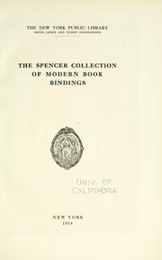 Cover of: The Spencer collection of modern book bindings. by New York Public Library.