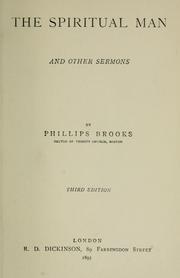 Cover of: The spiritual man and other sermons.