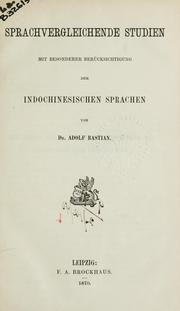 Cover of: Sprachvergleichende Studien by Adolf Bastian