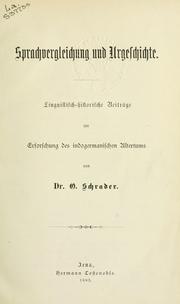 Cover of: Sprachvergleichung und Urgeschichte: linguistisch-historische Beiträge zur Erforschung des indogermsnischen Altertums