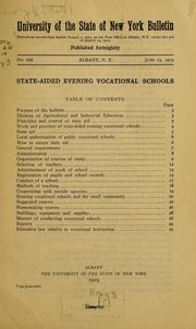Cover of: State-aided evening vocational schools ...