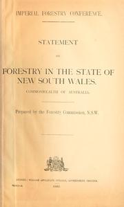 Cover of: Statement on forestry in the state of New South Wales. by British Empire forestry conference, 1st, London, 1920.