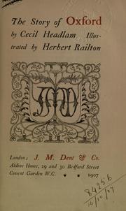 Cover of: The story of Oxford. by Headlam, Cecil