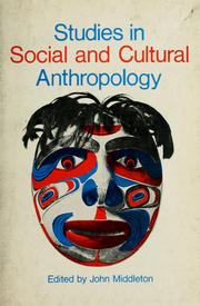Cover of: Studies in social and cultural anthropology by 