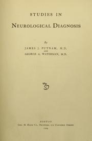 Cover of: Studies in neurological diagnosis