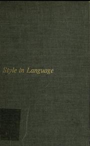 Cover of: Style in language by Conference on Style (1958 Indiana University)