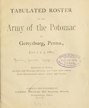 Cover of: Tabulated roster of the Army of the Potomac at Gettysburg, Penna., July 1, 2, 3, 1863. by Beale, James