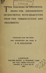 Cover of: The teaching of Epictetus by Epictetus