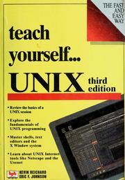 Cover of: Teach yourself-- UNIX by Kevin Reichard